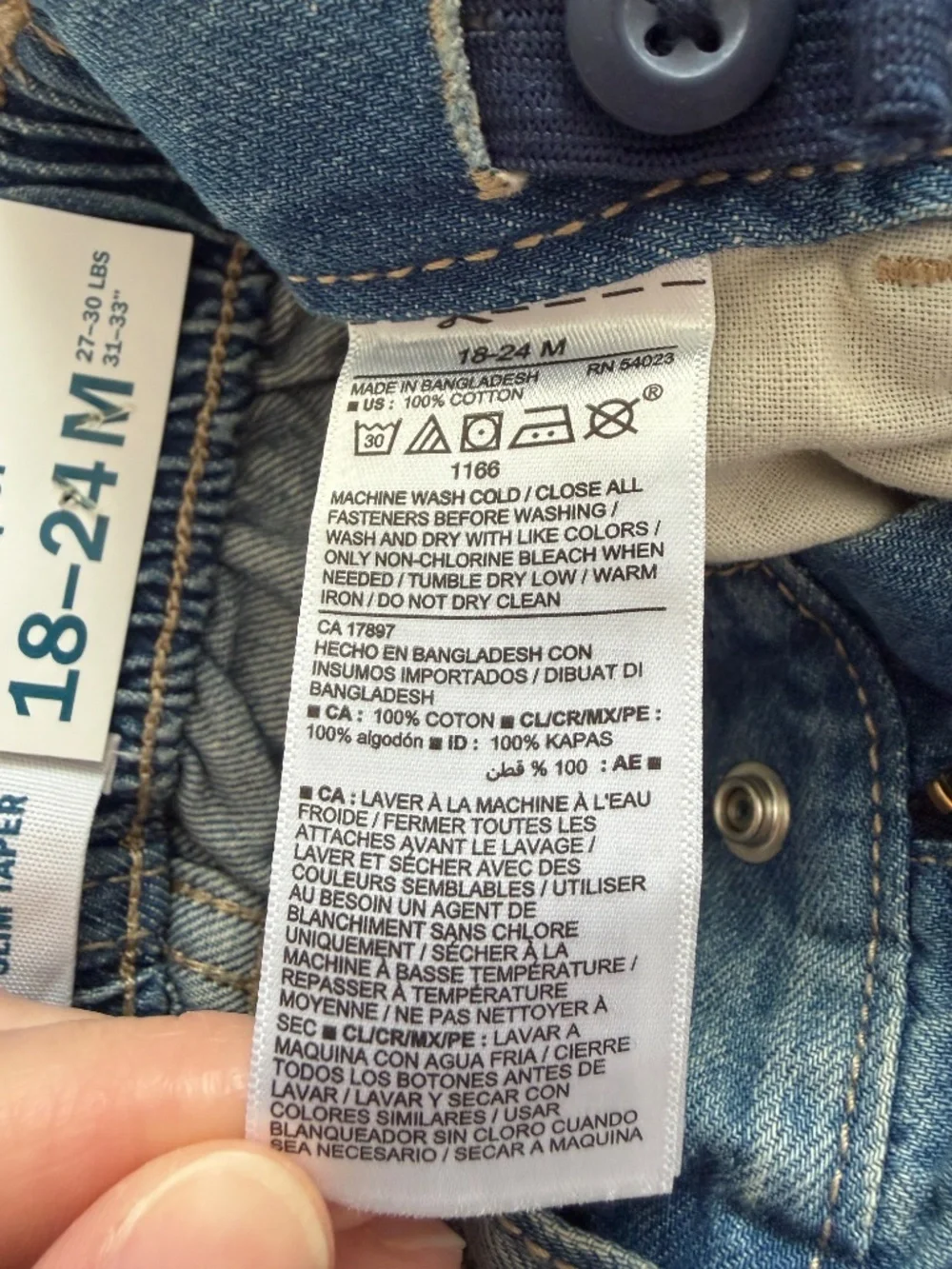 Old Navy Slim Jeans Blue Size 18-24M Relaxed Slim Taper